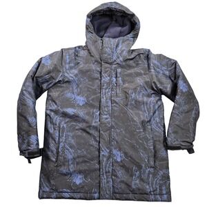 The Childrens Place Parka Coat Youth XL 14 Black Camo Hooded Insulated Winter